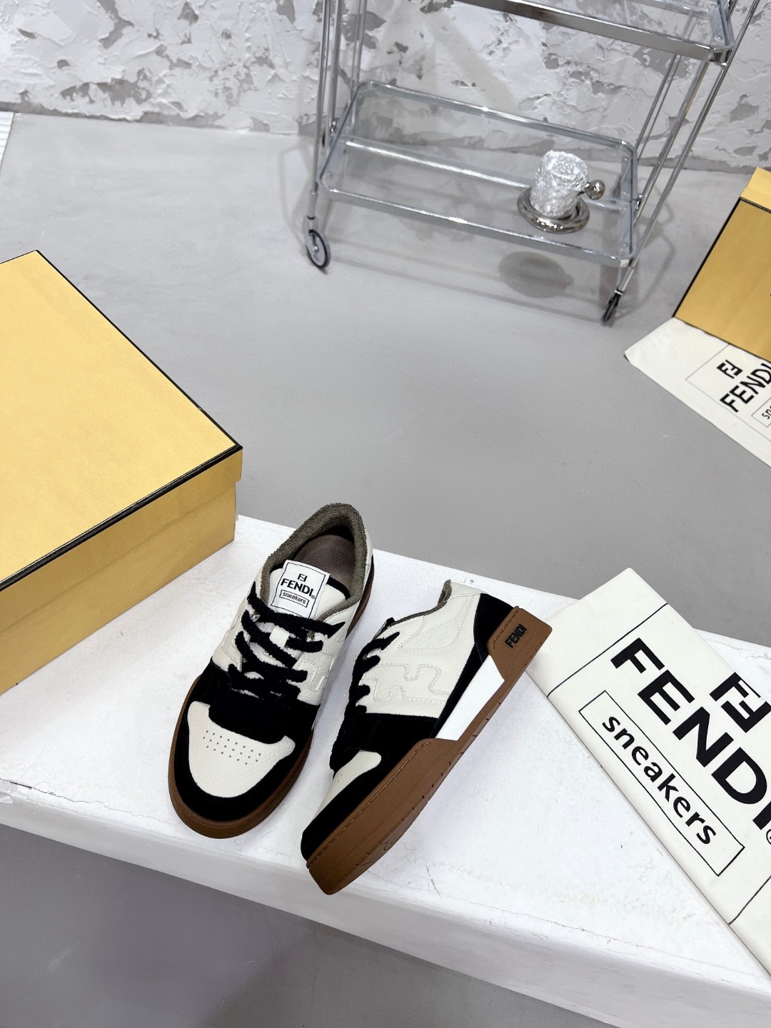 F**di FD F**di Match Low Tops Sneakers Black For Women 7E1493AHH2F1FZB