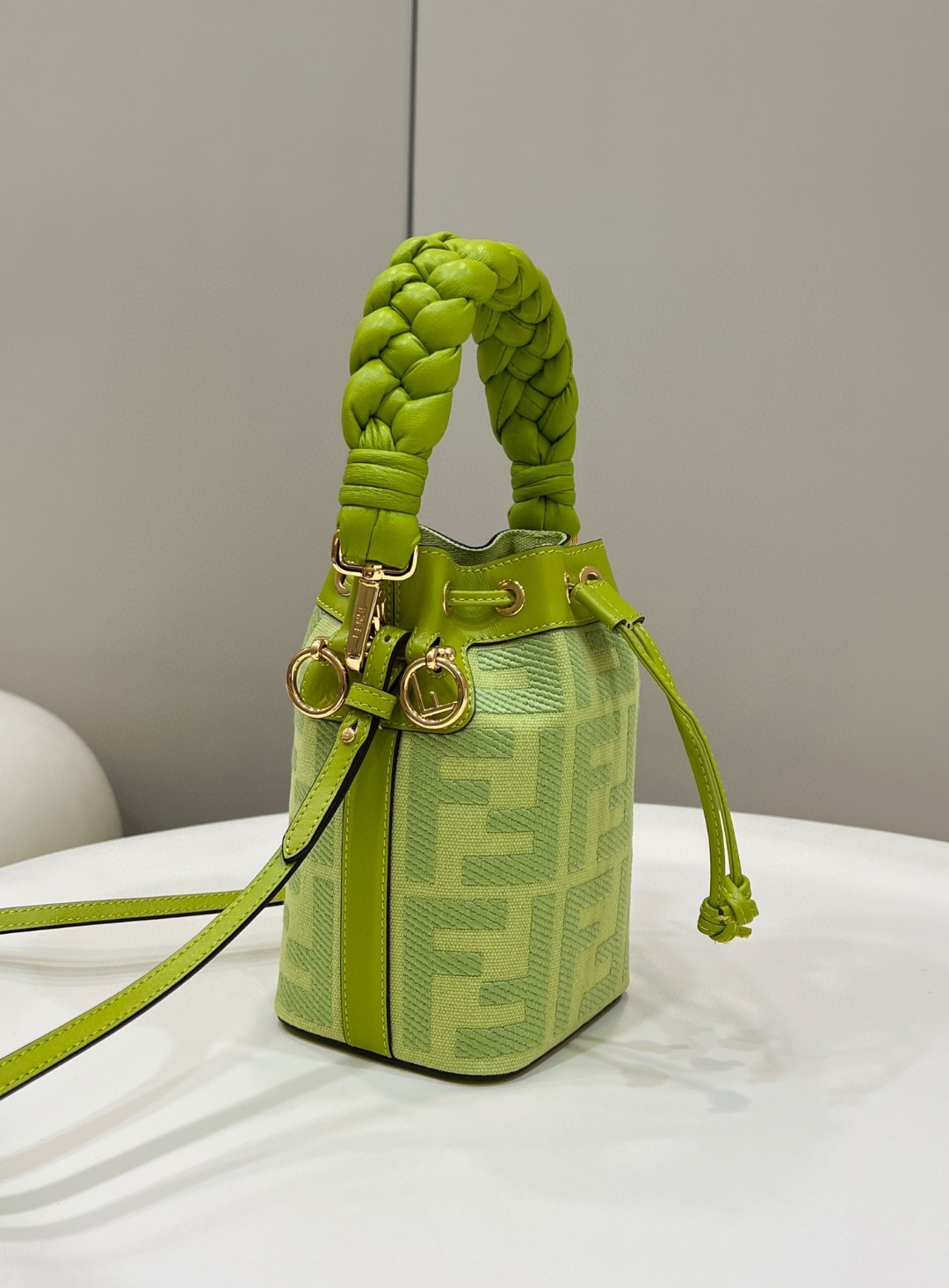 F**di FD Small Mon Tresor Bucket Bag Purple/ Green For Women 7.1 in/ 18 cm 8BS010AKKWF1JCO