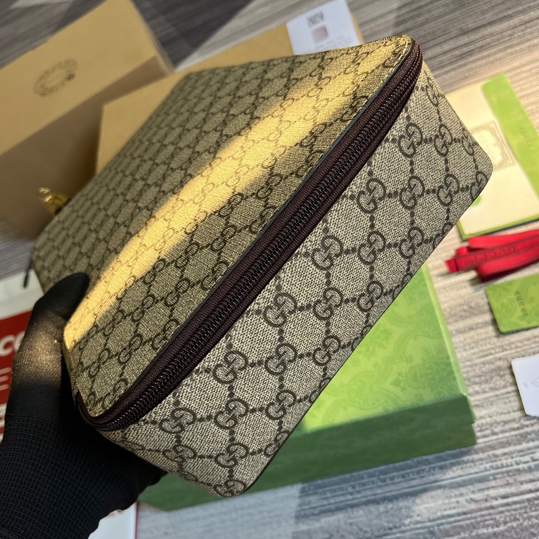 Gvc*1 GG Large Packing Cube Svp*me Canvas Beige/Grey For Men 13.2in/33.5cm ‎‎‎726669 KGD0N 4060