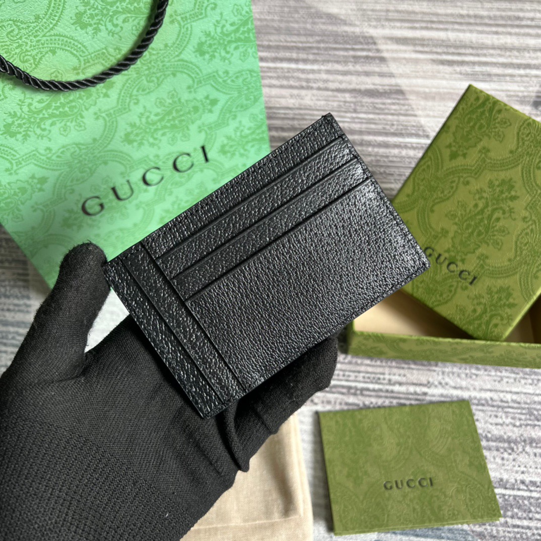 Gvc*1 GG Marmont Card Case Black For Men 4.7in/12cm ‎‎‎722734 1T56F 1000