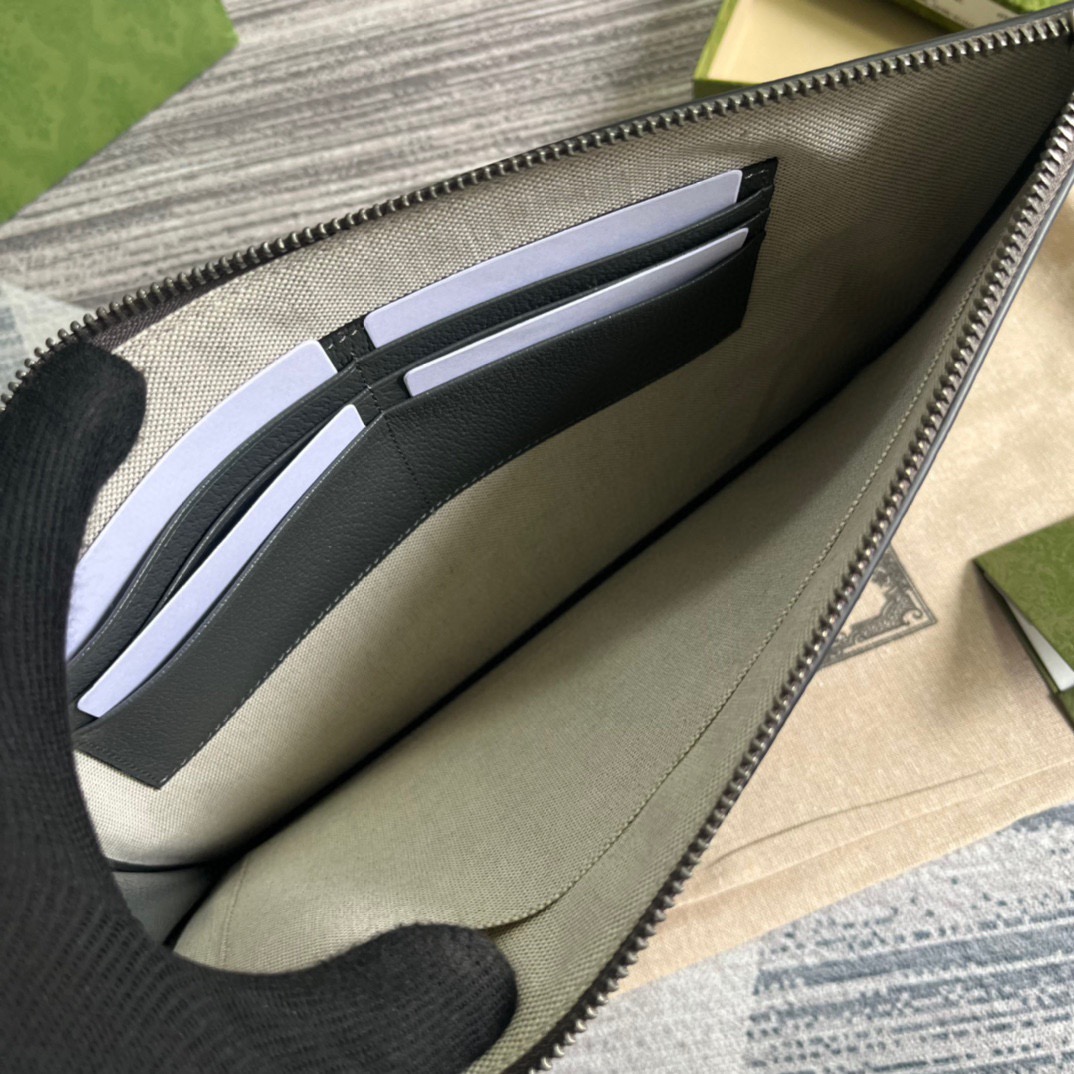 Gvc*1 GG Marmont Pouch Grey For Men 12in/30.5cm 475317 1T56F 1126