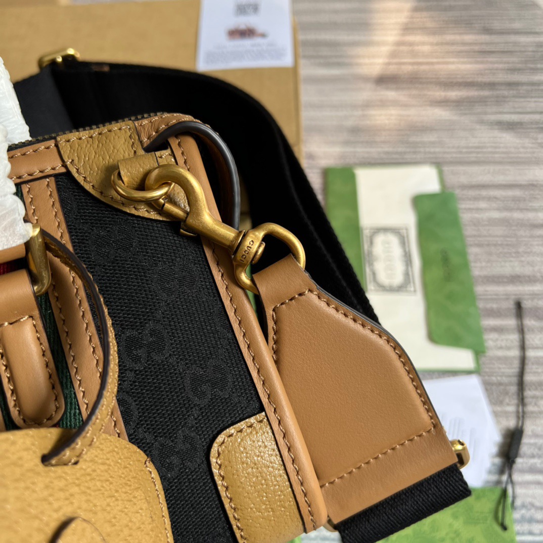 Gvc*1 Mini Top Handle Bag With Double G Brown/Grey For Men 8.7in/22cm