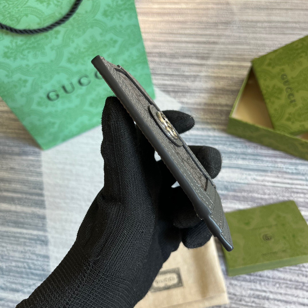 Gvc*1 Ophidia Card Case Svp*me Canvas Grey For Men 4.7in/12cm 732018 UULBN 1244