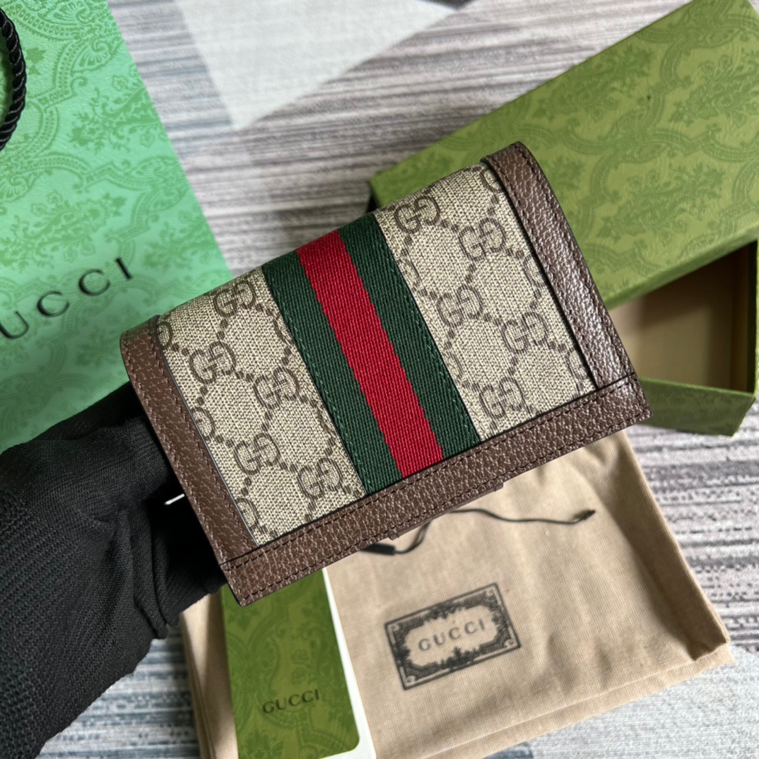 Gvc*1 Ophidia GG Passport Case Svp*me Canvas Beige For Women 5.7in/14.5cm 598914 96IWG 8745