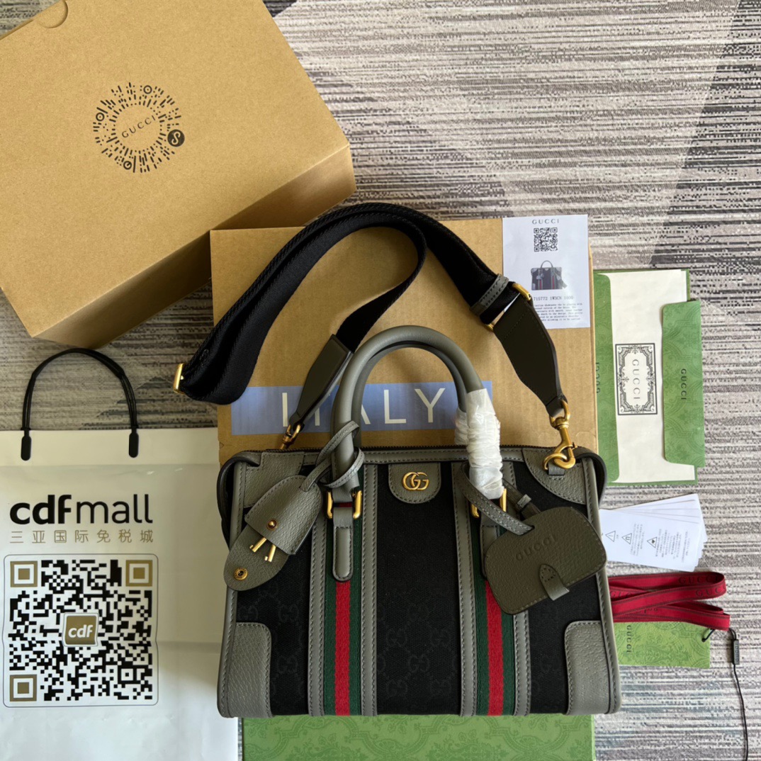 Gvc*1 Small Bauletto Top Handle Bag With Double G White/Grey For Men 10.6in/27cm