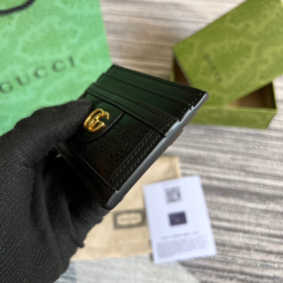 GG Portacarte GG Matelassé Black For Women‎ 723790 UM8IG 1000 3.9 in/ 10 cm