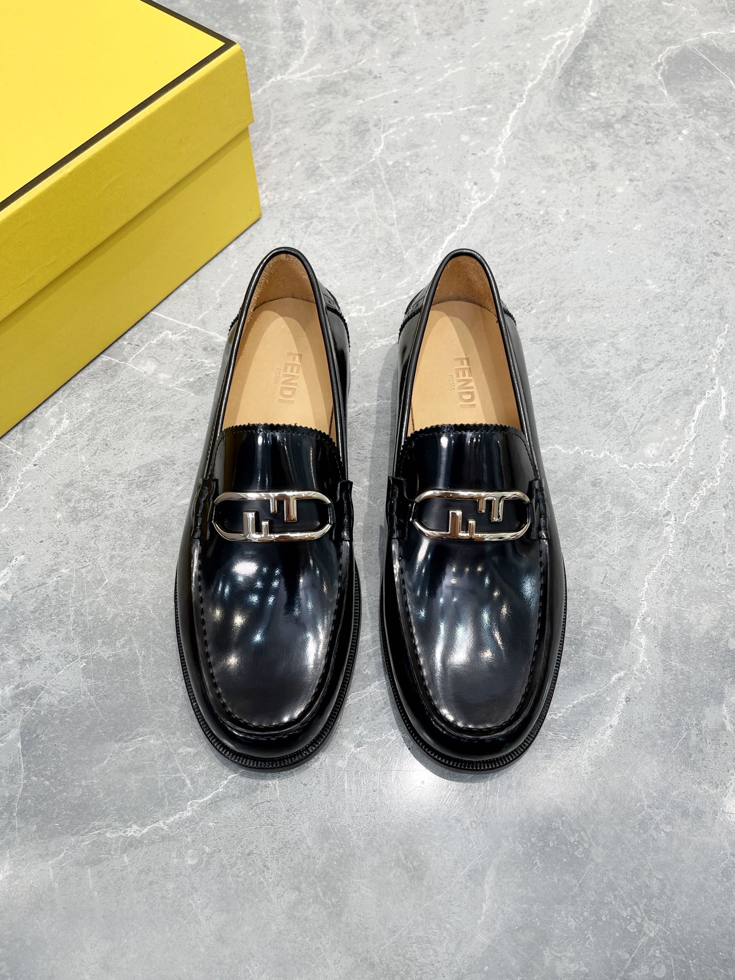 F**di FD O’Lock Loafers Black For Men 7D1557AK1TF0ABB