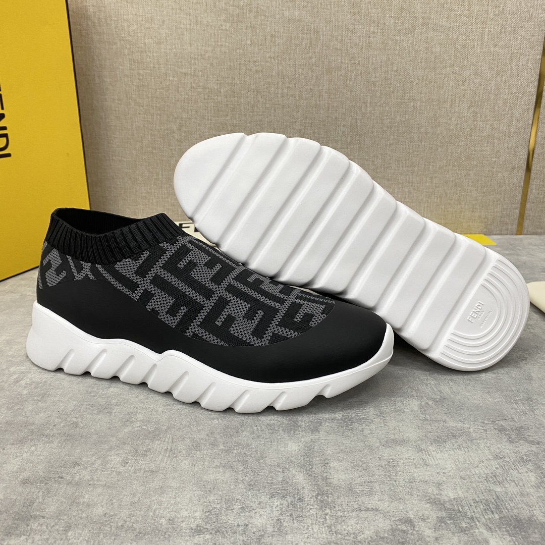 F**di FD Slip-On Sneakers Black And Grey For Men