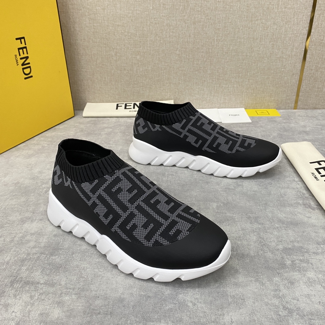 F**di FD Slip-On Sneakers Black And Grey For Men
