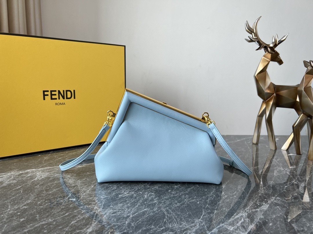 F**di FD Small First Bag Blue/Beige/ Purple For Women 26cm/10.3in 8BP129ABVEF1993