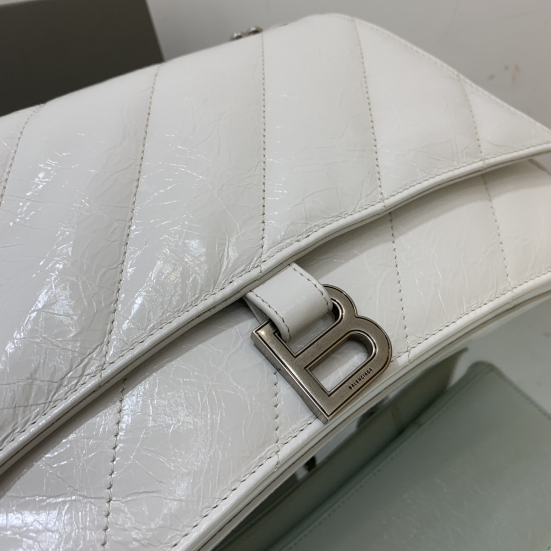 Ba1en*iaga Crush Medium Chain Bag Black/White For Women‎ 12.2in/31cm