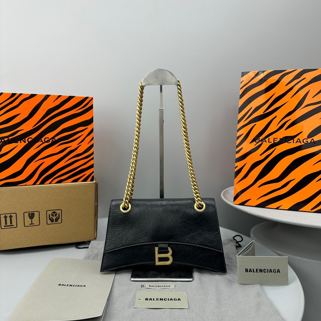 Ba1en*iaga Crush Small Chain Bag Black For Women‎ 9.8in/25cm 716351210IT1000