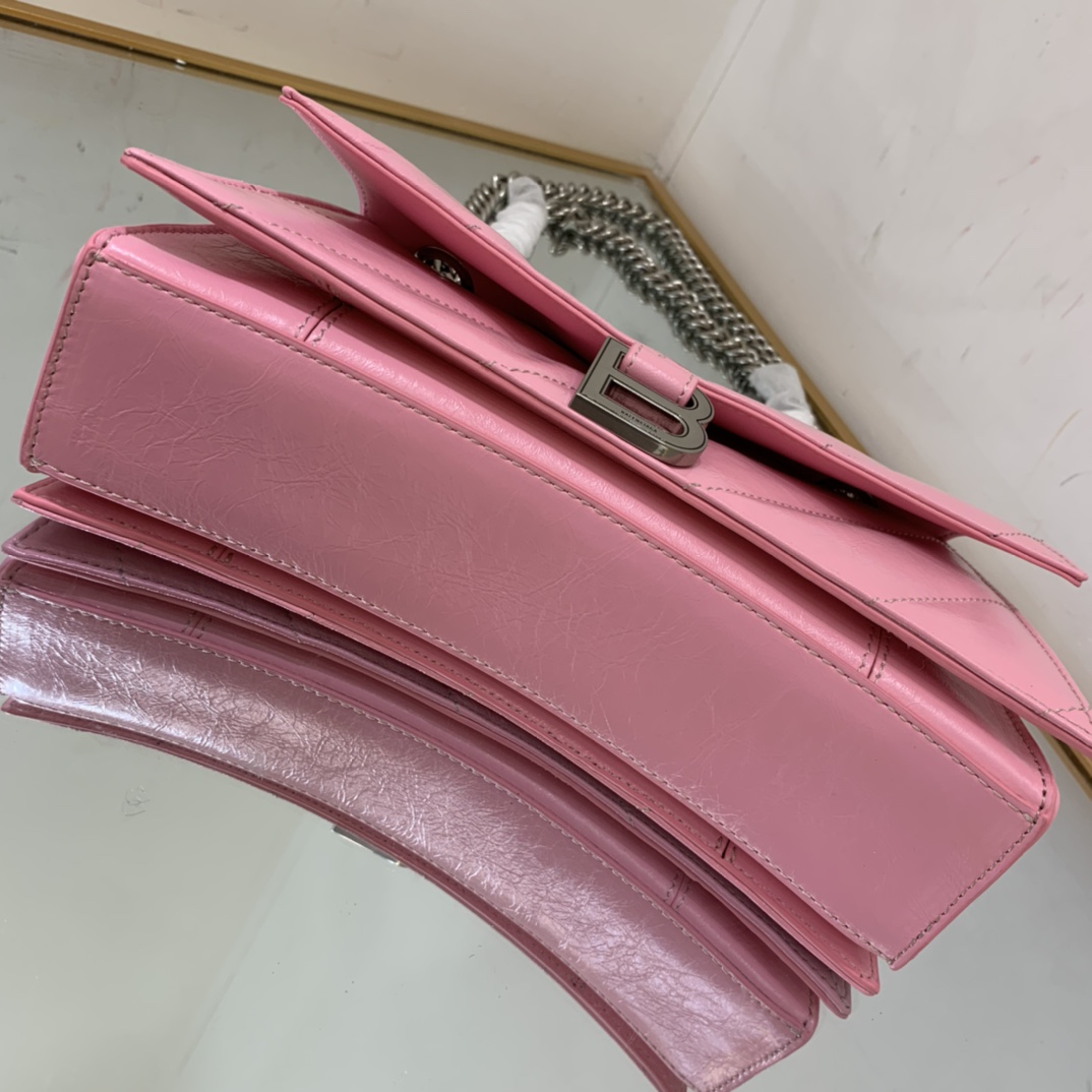 Ba1en*iaga Crush Small Chain Bag Black/Pink/Silver/White For Women‎ 9.8in/24.9cm