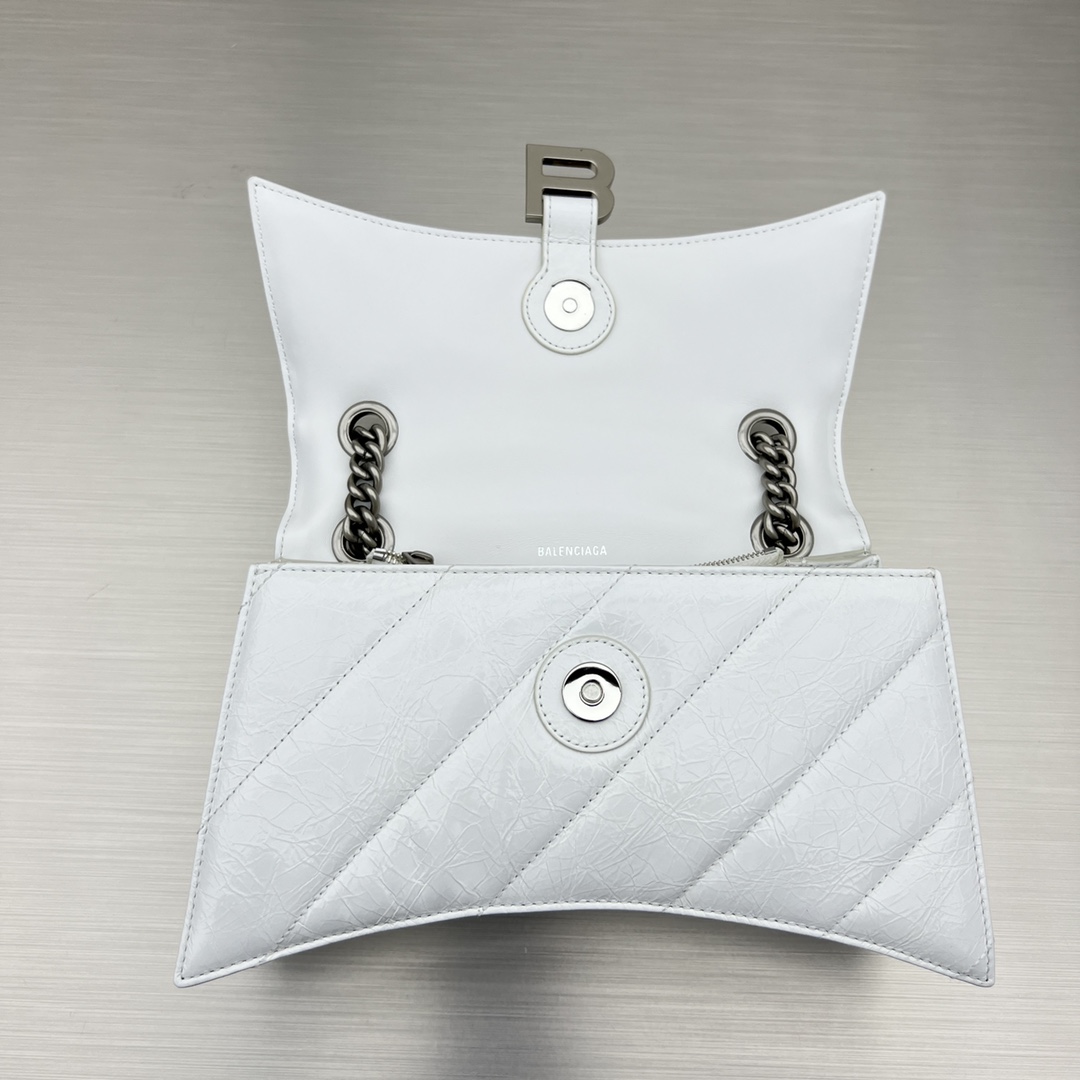 Ba1en*iaga Crush Small Chain Bag Black/Pink/Silver/White For Women‎ 9.8in/24.9cm 716351210J09001