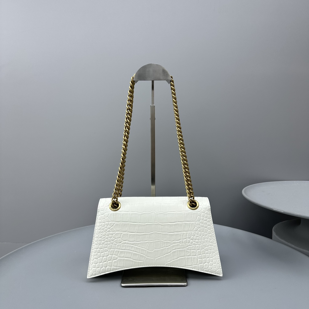 Ba1en*iaga Crush Small Chain Bag Black/White For Women‎ 9.8in/25cm 716351210IX1000