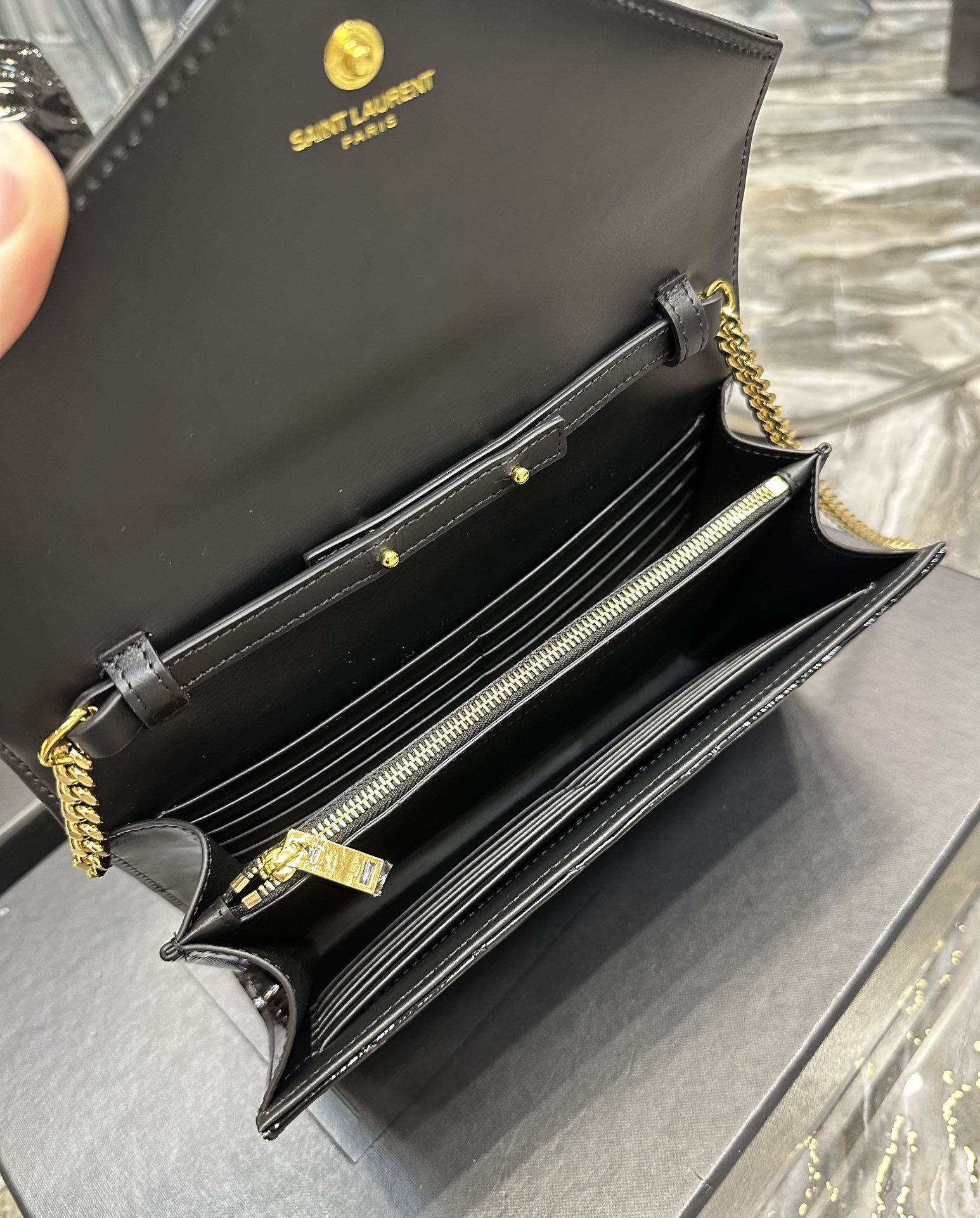 Sa1nt Lau*nt Envelope Small Bag Black For Women‎ 8.5in/22.5cm