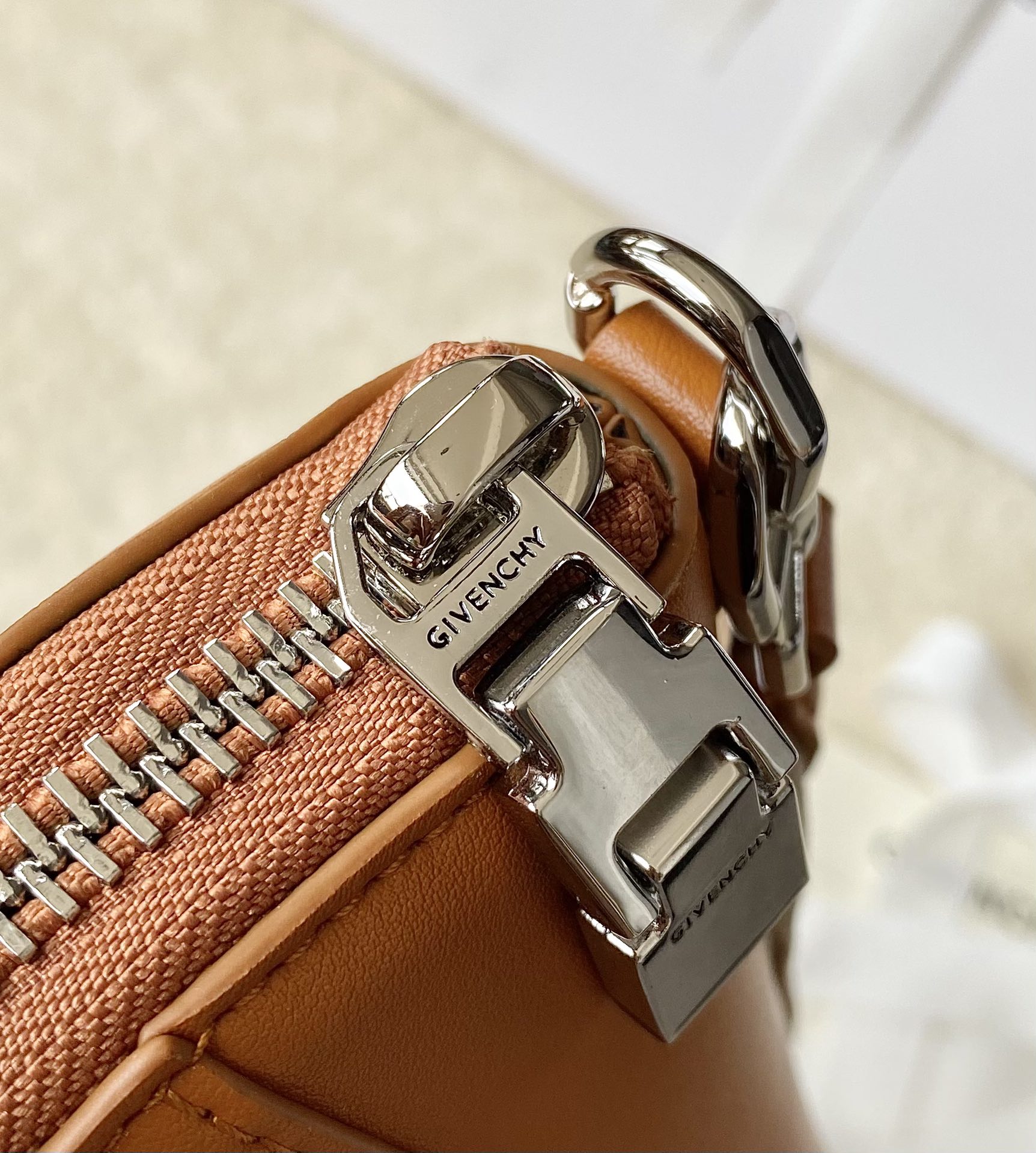 Givenchy Mini Antigona Sport Bag Brown/Black/Beige For Women 8.7in/22cm BB50NVB1HT-001