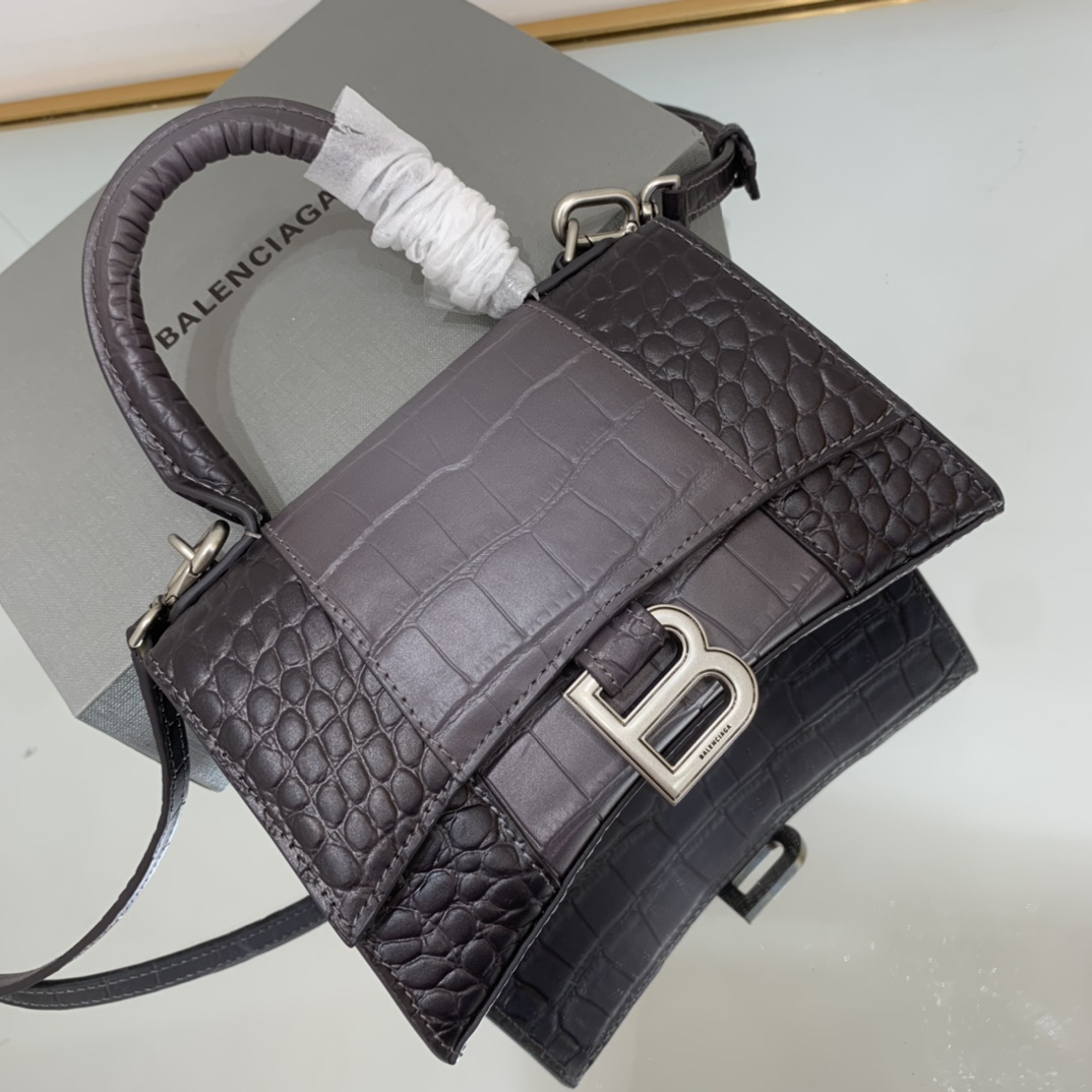 Ba1en*iaga Hourglass Small Handbag Black/Pink For Women‎ 9in/22.9cm