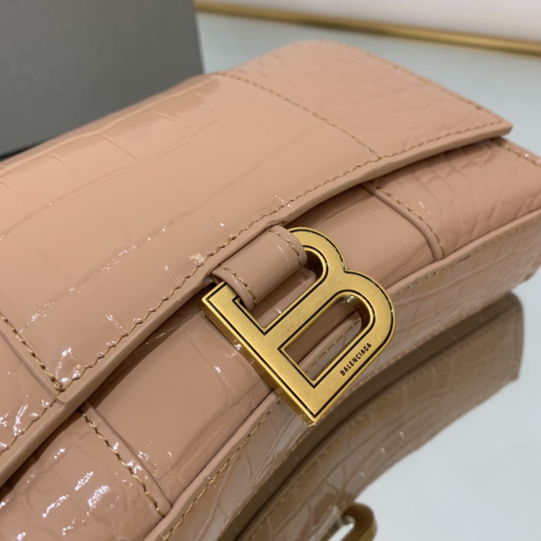 Ba1en*iaga Hourglass Wallet Black/Light Orange For Women‎ 7.6in/19cm 6560501QJ4M1000