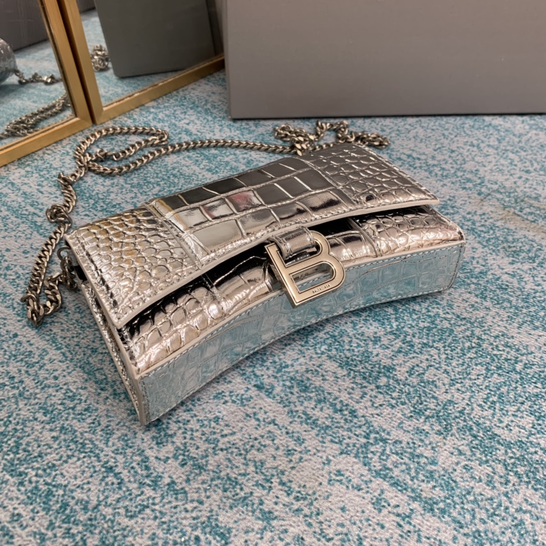 Ba1en*iaga Hourglass Wallet Silver/Grey/Gold/Green/Black For Women 7.6in/19cm 6560502UDF71000