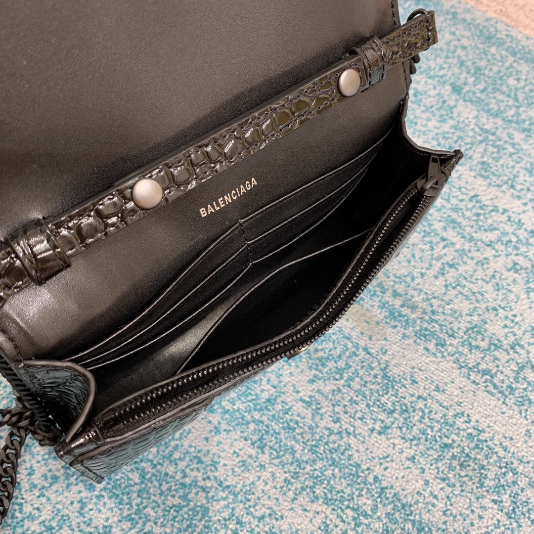 Ba1en*iaga Hourglass Wallet Silver/Grey/Gold/Green/Black For Women 7.6in/19cm 6560502UDF71000