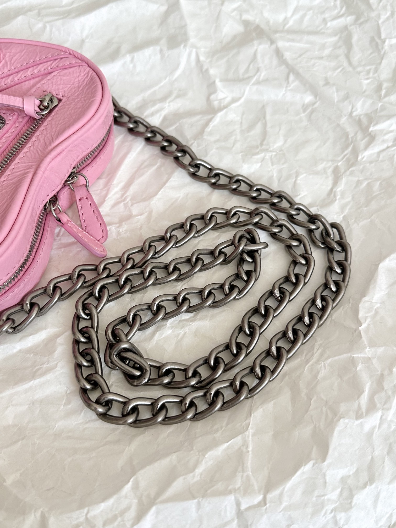 Ba1en*iaga Le Cagole Heart Mini Bag Black/Pink For Women‎ 6.3in/16cm 7227811VG9Y1000