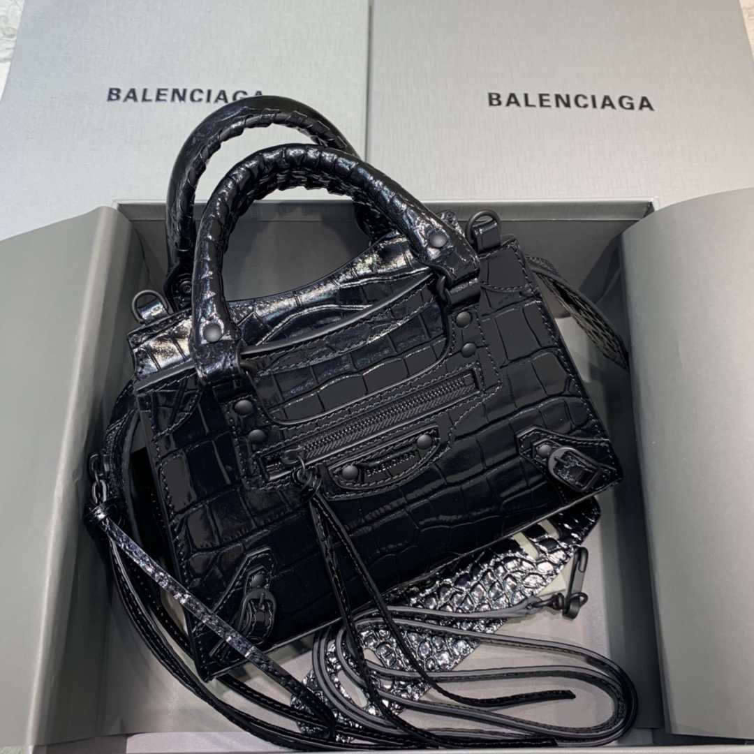 Ba1en*iaga Neo Classic Mini Handbag Black/Dark Blue/Cream/Brown/Green Khaki For Women‎ 8.6in/21.8cm