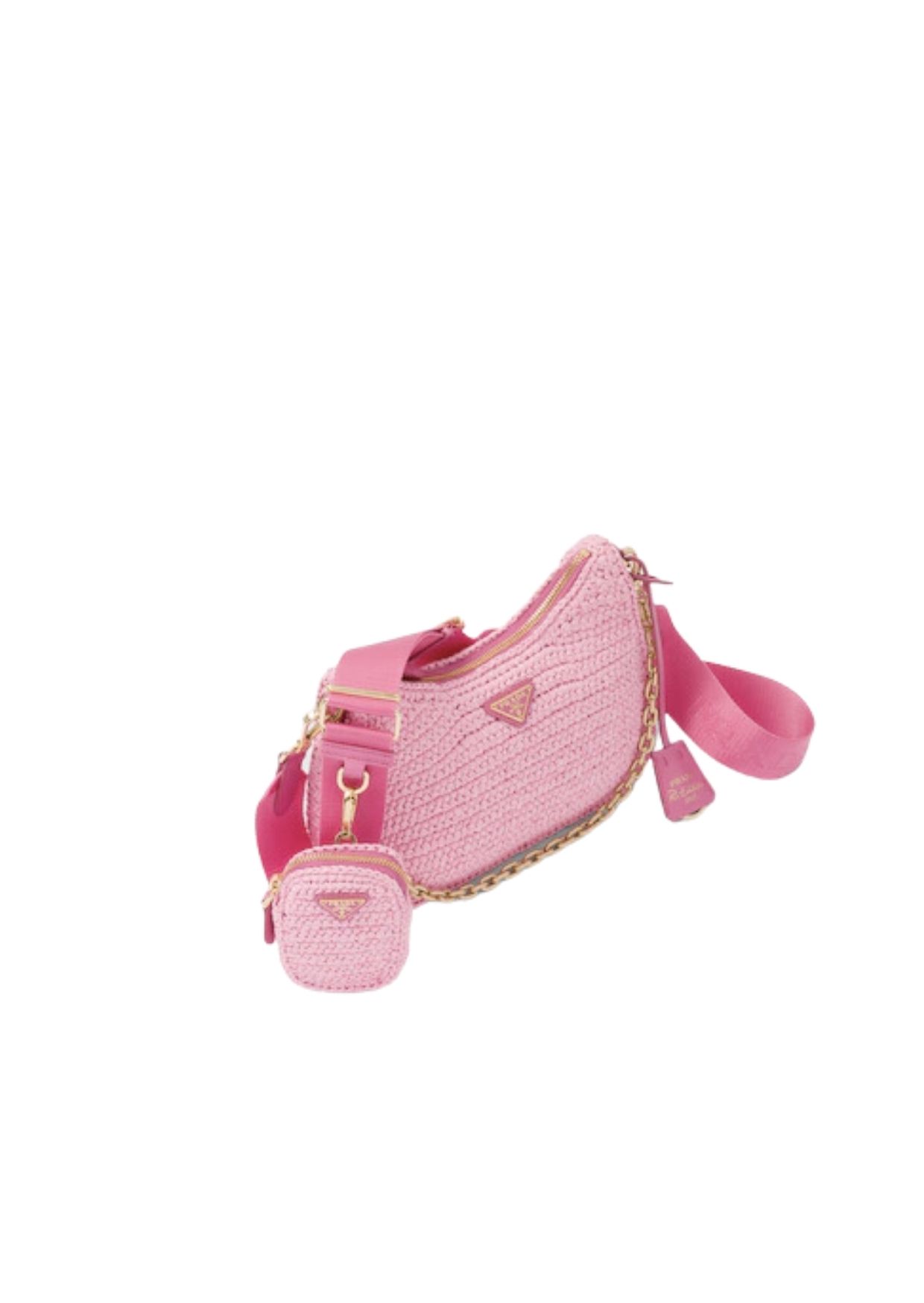 Pra*a Re-Edition 2005 Raffia Bag Pink For Women 1BH204_2A2T_F0442_V_V9L