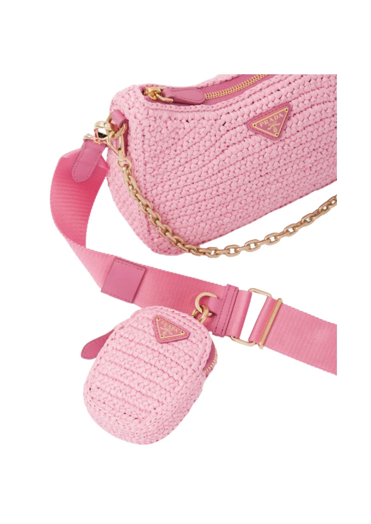 Pra*a Re-Edition 2005 Raffia Bag Pink For Women 1BH204_2A2T_F0442_V_V9L