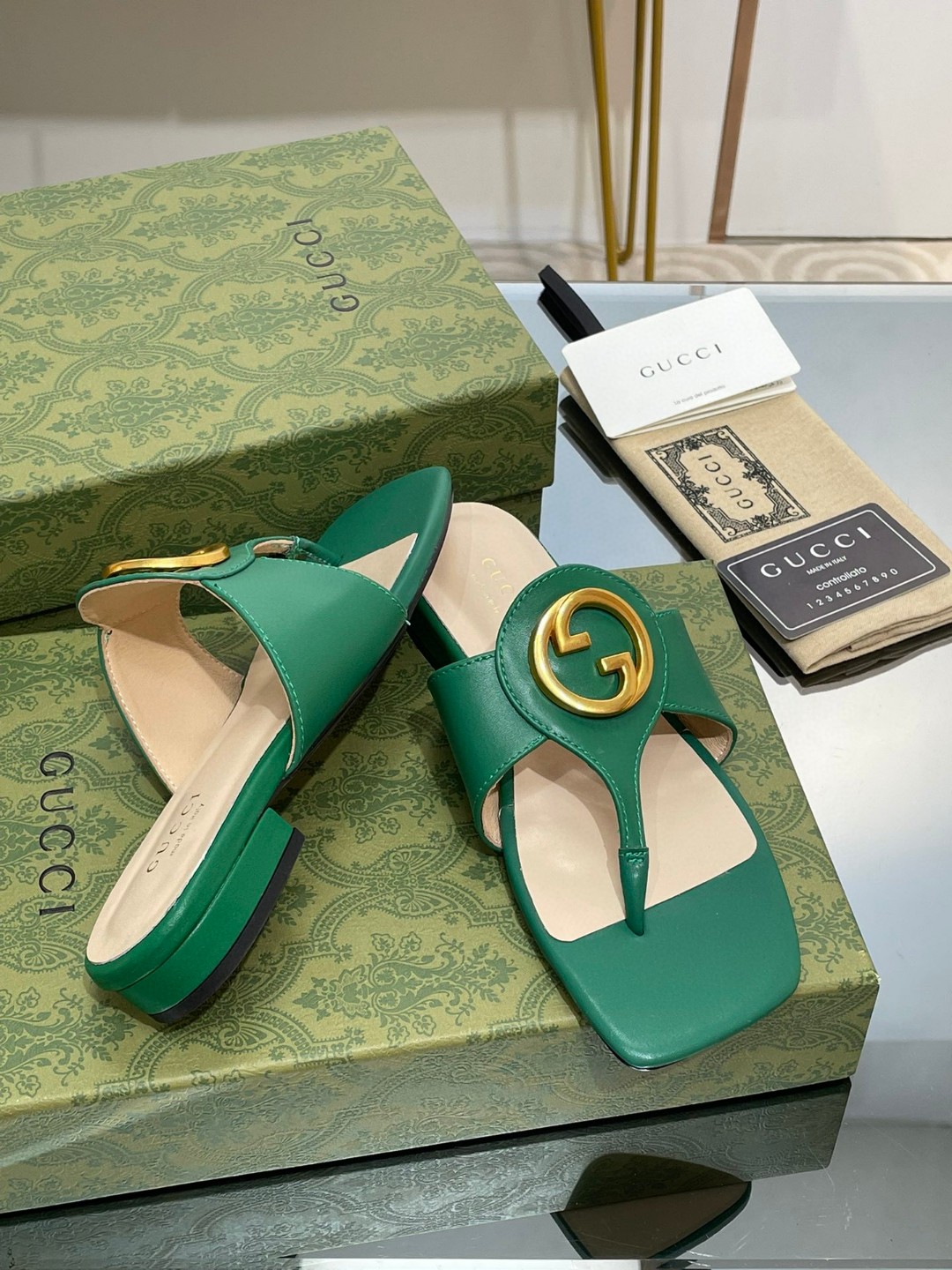 Gvc*1 Blondie Thong Sandal Green For Women ‎‎