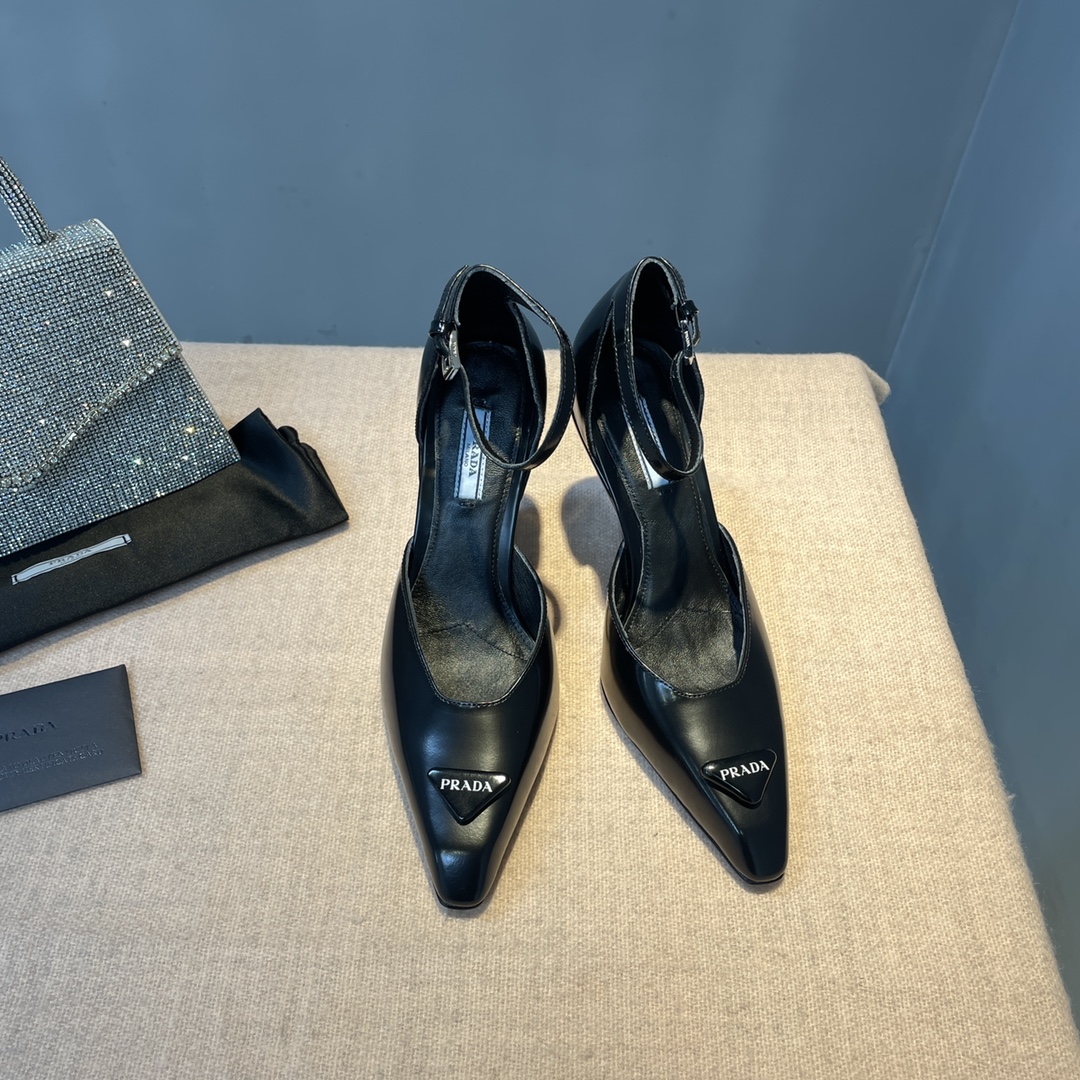 Pra*a Brushed Pumps Black For Women 3.7 in/ 9.5cm 1I982M_055_F0002_F_A095