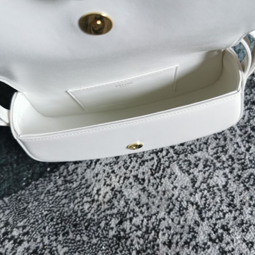 Ce1i*e Clutch On Strap Tabou In Triomphe Smooth White/Brown/Black For Women 7in/18cm 10I593DQ1.01CK