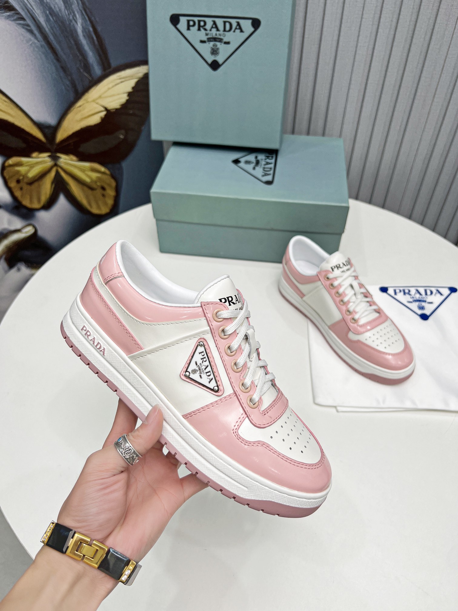 Pra*a Downtown Sneakers Pink For Women 1.2 in/ 3 cm