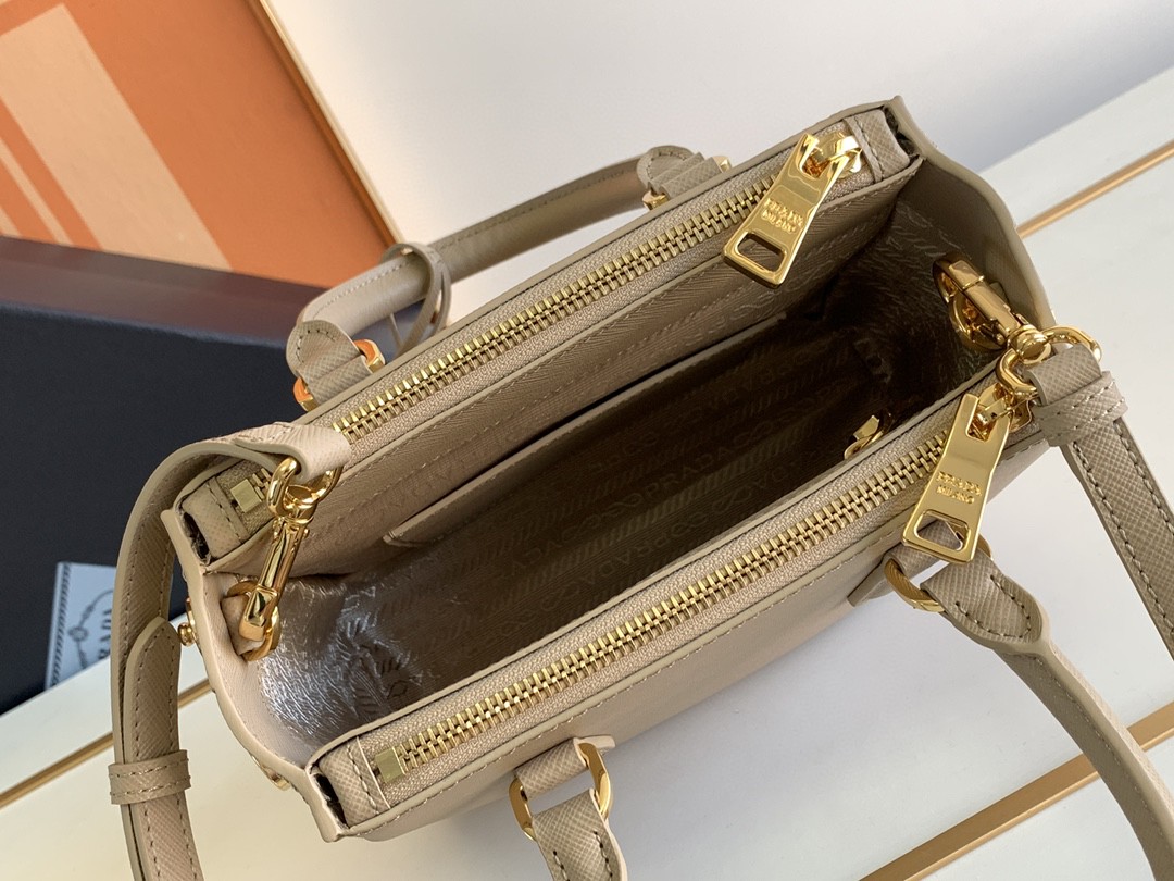 Pra*a Galleria Saffiano Mini Bag White/Beige/Blue/Dark Blue For Women 7.8 in / 20 cm 1BA906_NZV_F0009_V_EOM