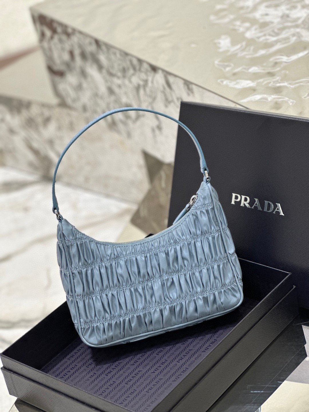 Pra*a Saffiano Mini Bag Pink/Beige/Blue For Women 8.6 in / 22 cm