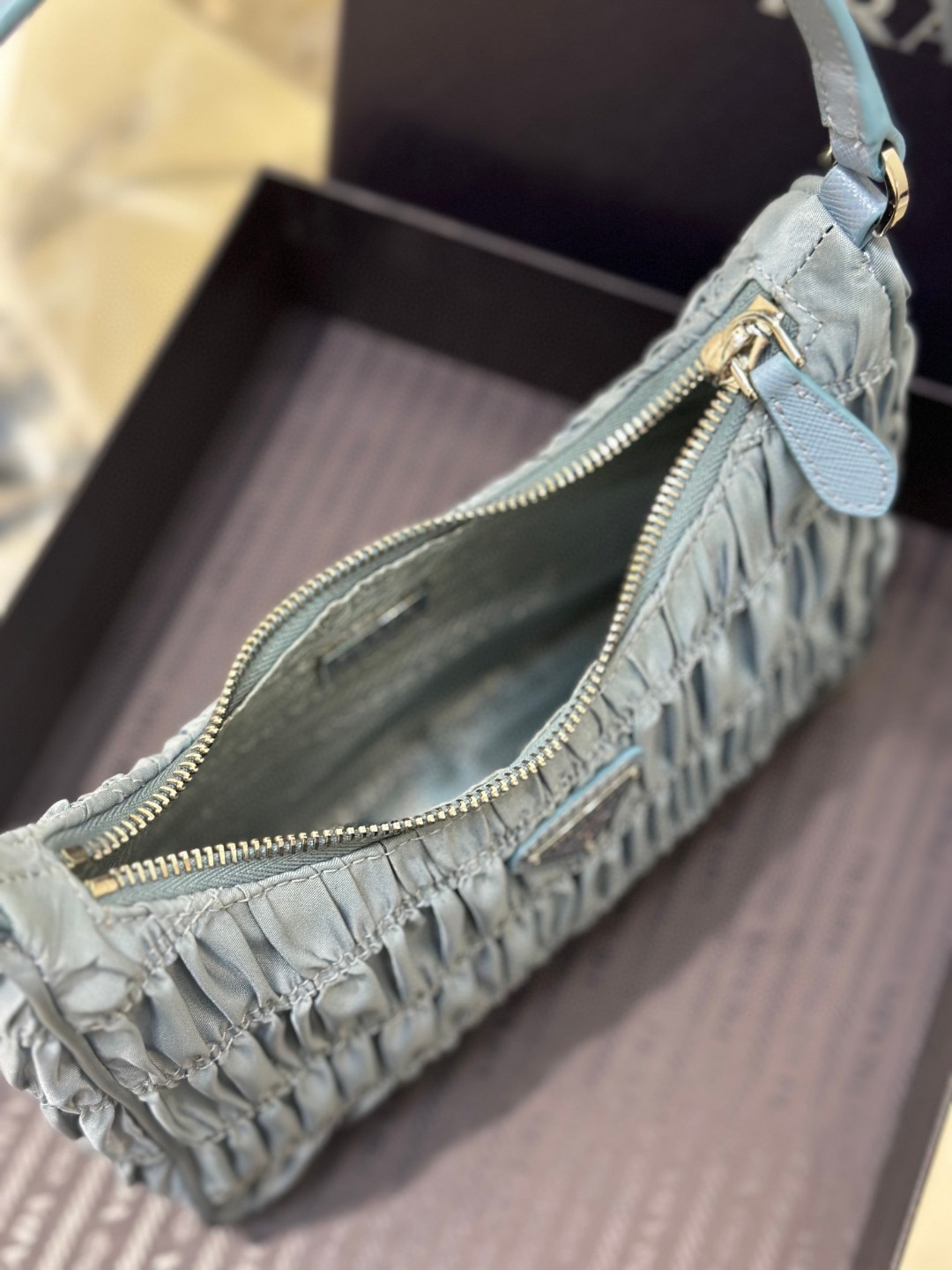 Pra*a Saffiano Mini Bag Pink/Beige/Blue For Women 8.6 in / 22 cm