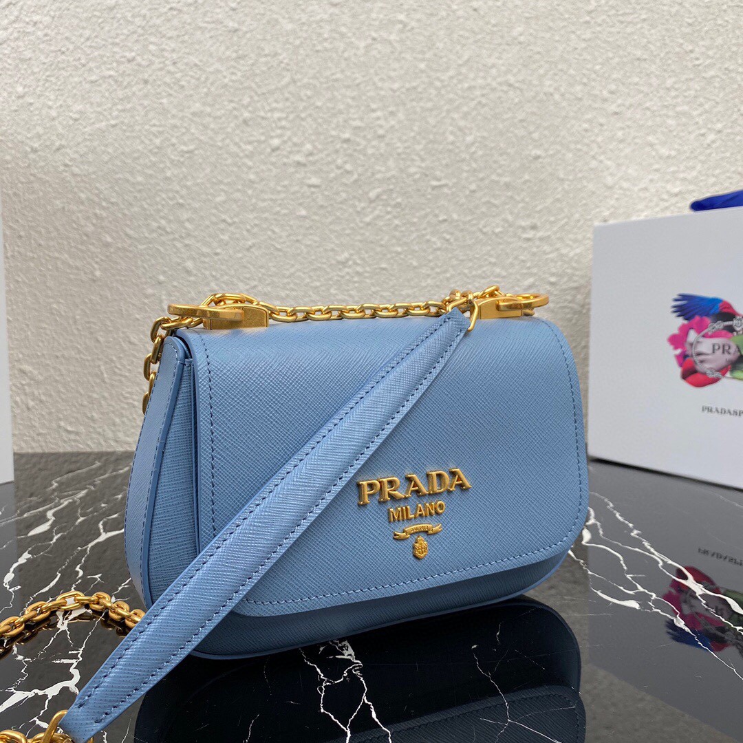Pra*a Shoulder Bag Pink/Yellow/Blue For Women 8.6 in / 22 cm