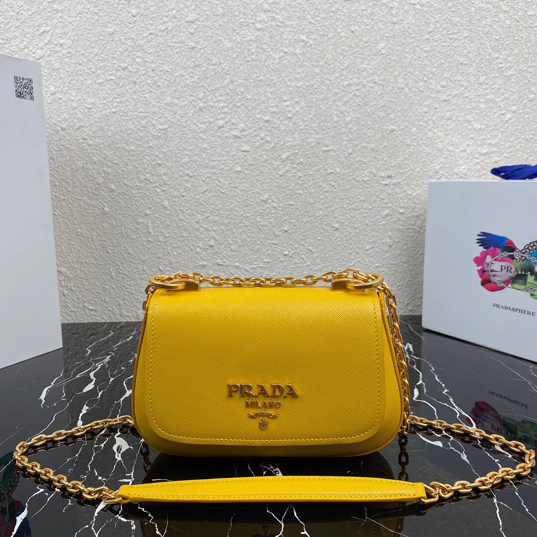 Pra*a Shoulder Bag Pink/Yellow/Blue For Women 8.6 in / 22 cm