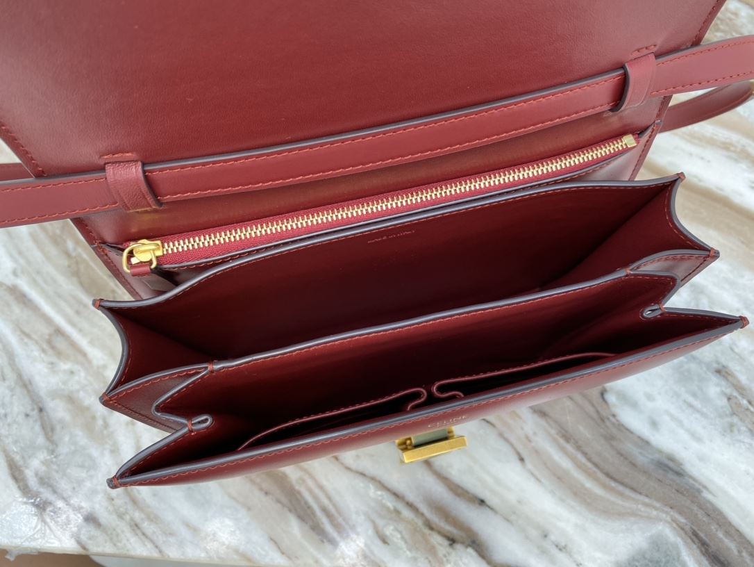 Ce1i*e Teen Classic Bag In Box Black/Brown/Red/Burgundy/Green/Dark Red For Women‎ 7in/18.5cm 192523DLS.38NO