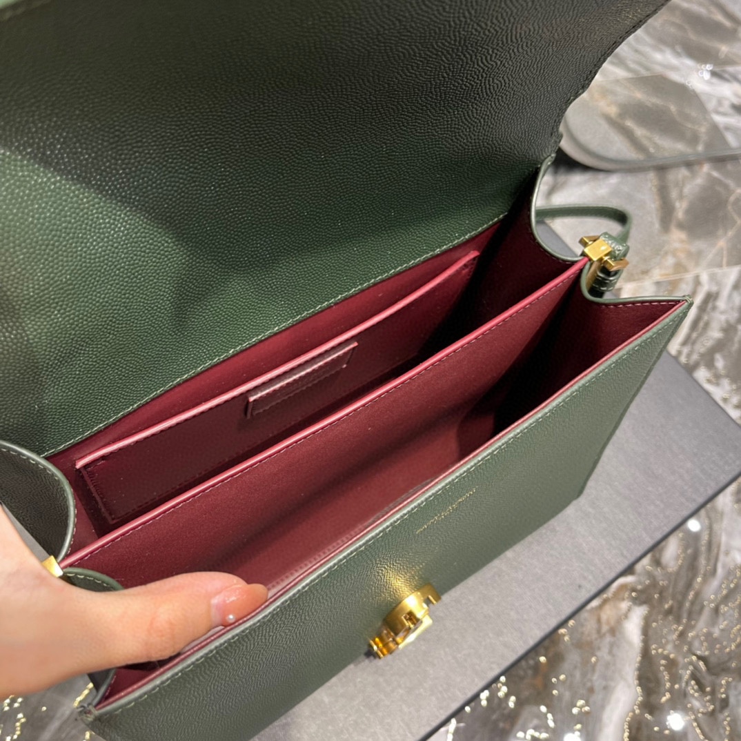 Sa1nt Lau*nt Cassandra Medium Top Handle Bag Black/Burgundy/Green/Grey/Light Yellow For Women 9.6in/24.5cm 6239310SX0W2045