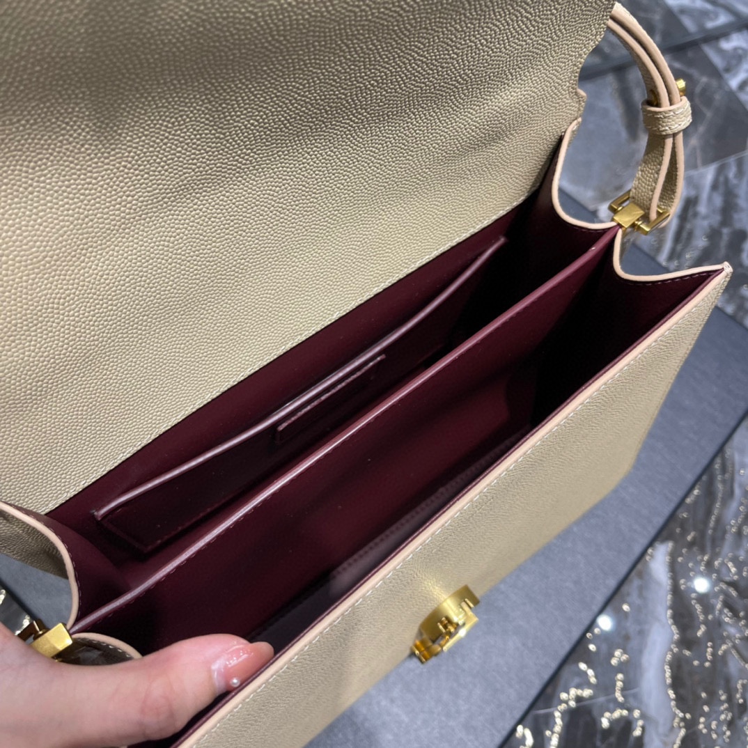 Sa1nt Lau*nt Cassandra Medium Top Handle Bag Black/Burgundy/Green/Grey/Light Yellow For Women 9.6in/24.5cm 6239310SX0W2045