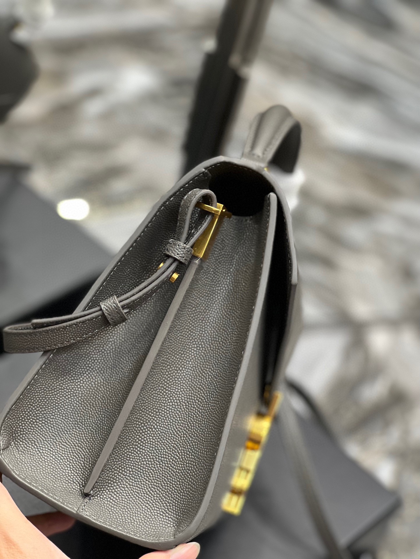 Sa1nt Lau*nt Cassandra Medium Top Handle Bag Black/Burgundy/Green/Grey/Light Yellow For Women 9.6in/24.5cm 6239310SX0W2045