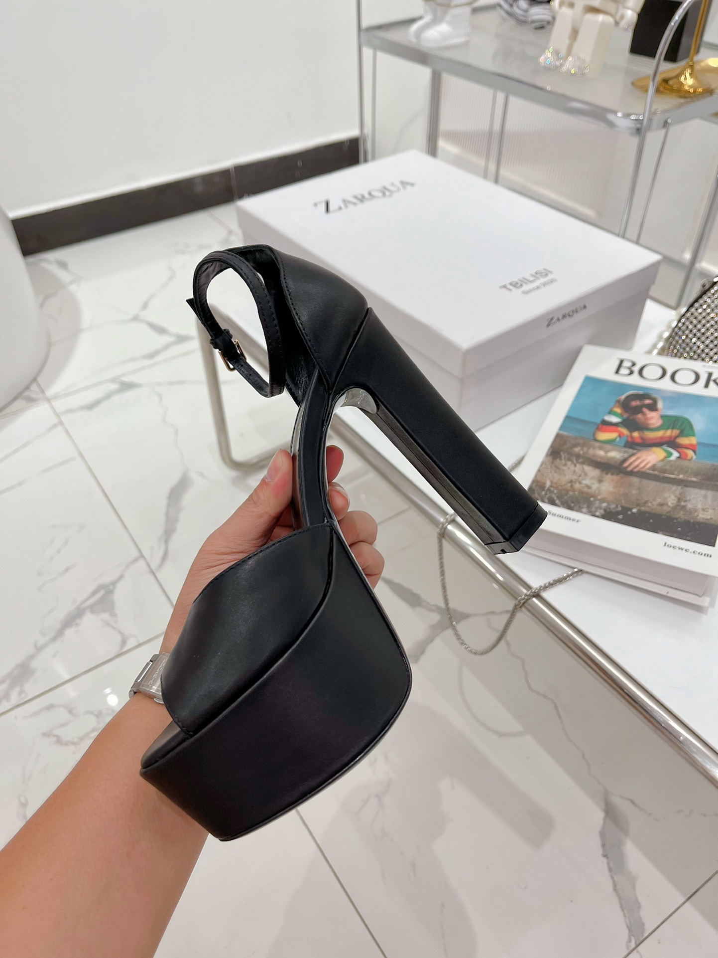 Sa1nt Lau*nt Jodie Platform Sandals In Smooth Black For Women 716402GVOAB1000