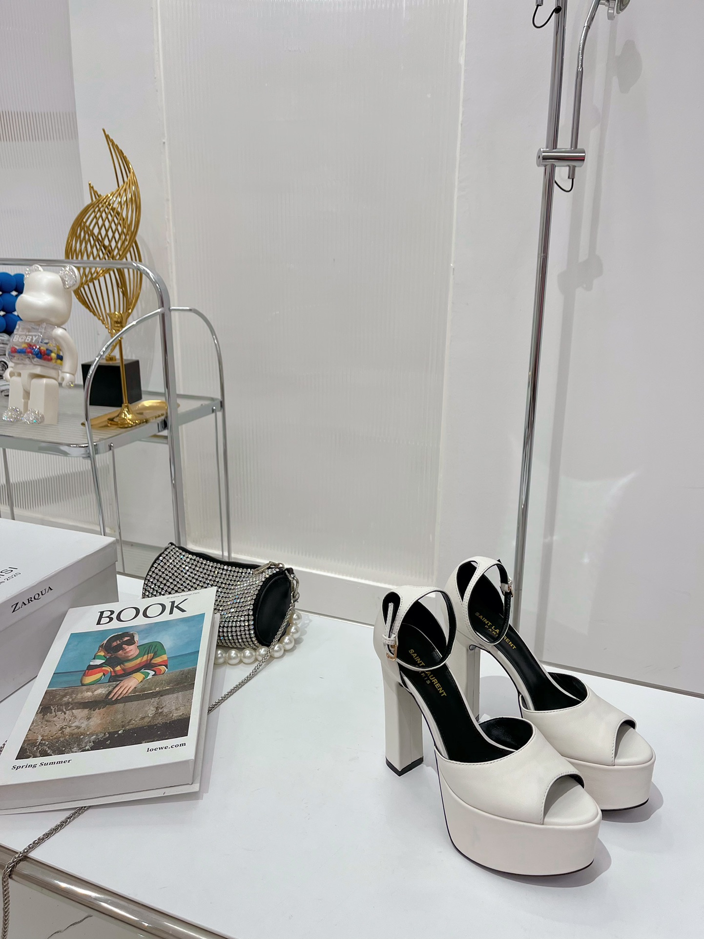 Sa1nt Lau*nt Jodie Platform Sandals In Smooth White For Women 650258AAAOE1906