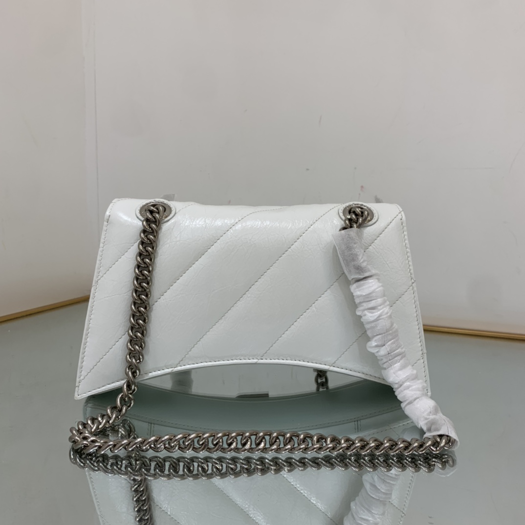 Ba1en*iaga Crush Small Chain Bag Quilted In Optic White/Black For Women 9.8in/25cm 716351210J09001