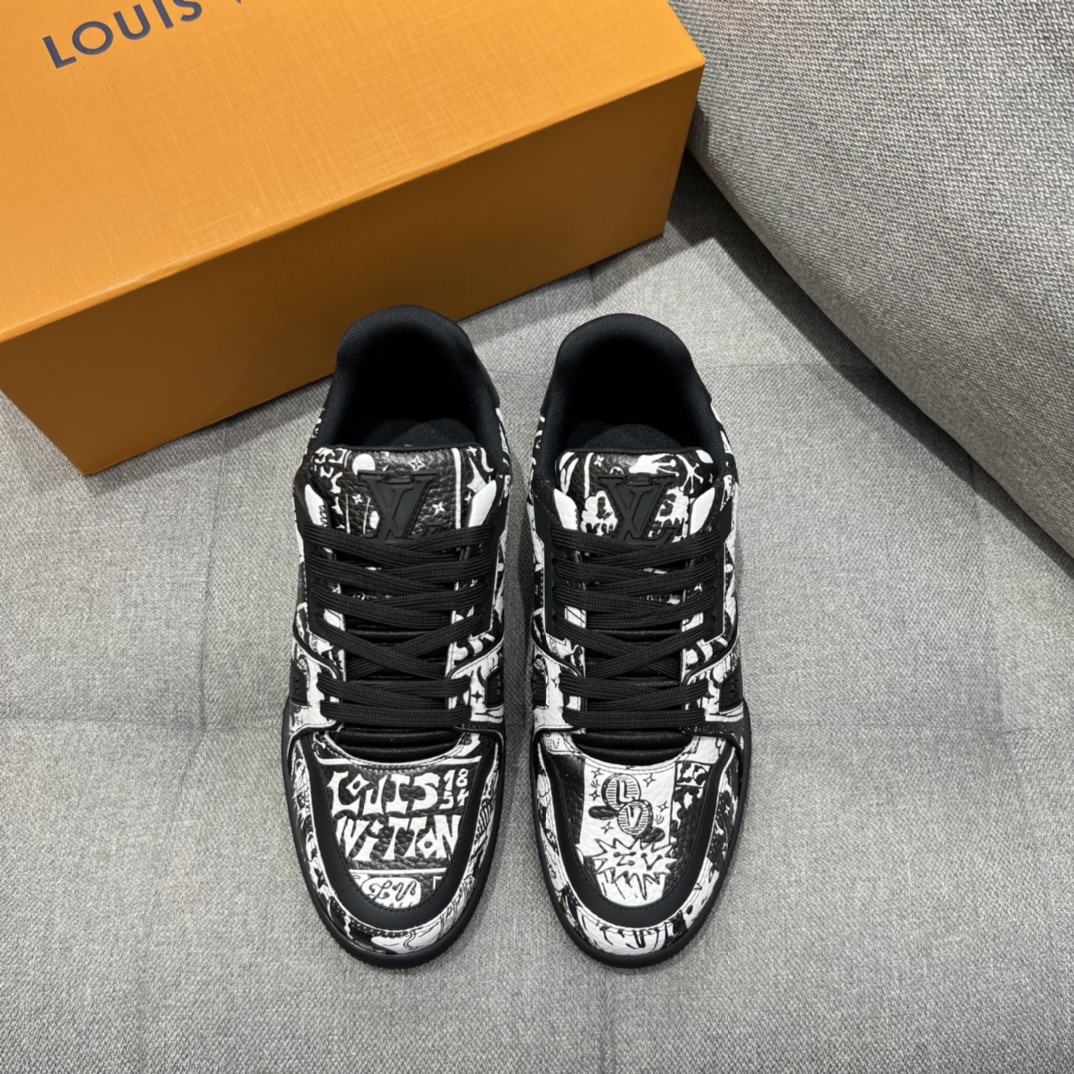 L0vis Vvtt0n LV Trainer Sneaker Black For Men 1AB9WZ