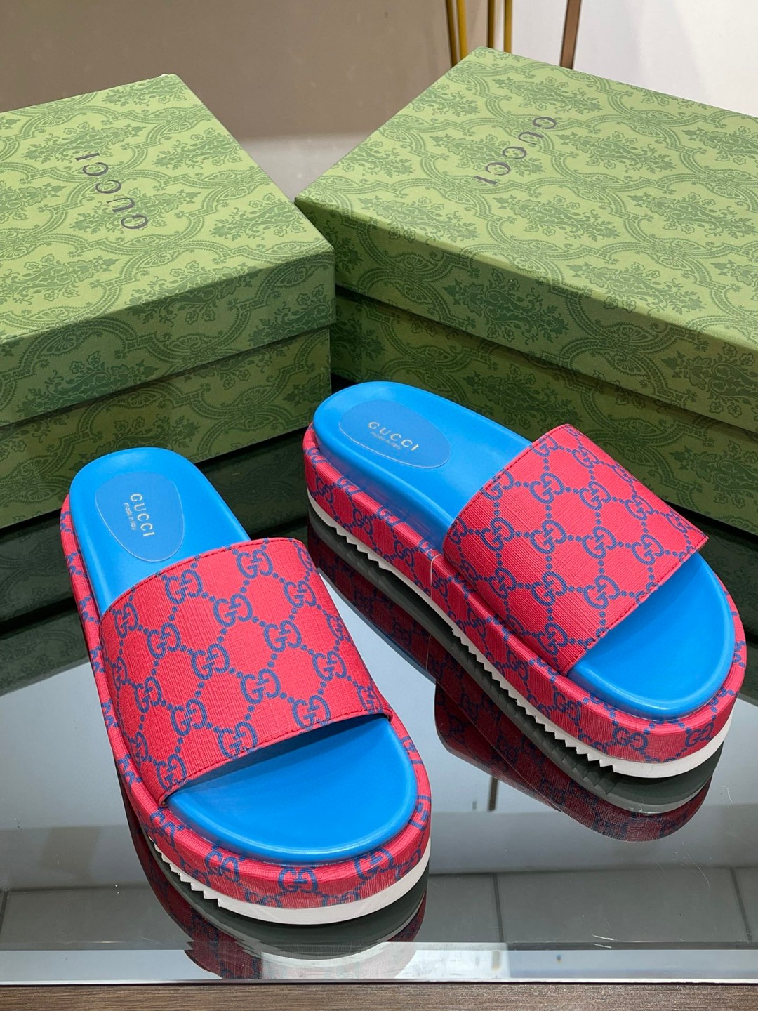 Gvc*1 Platform Slide Sandal Pink For Women ‎734913 FABJF 5614