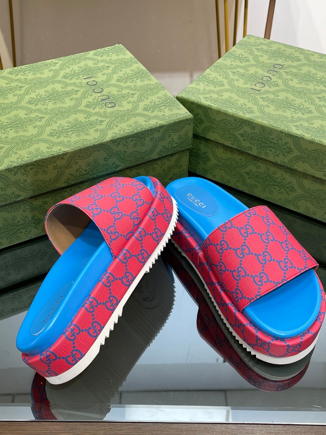 Gvc*1 Platform Slide Sandal Pink For Women ‎734913 FABJF 5614