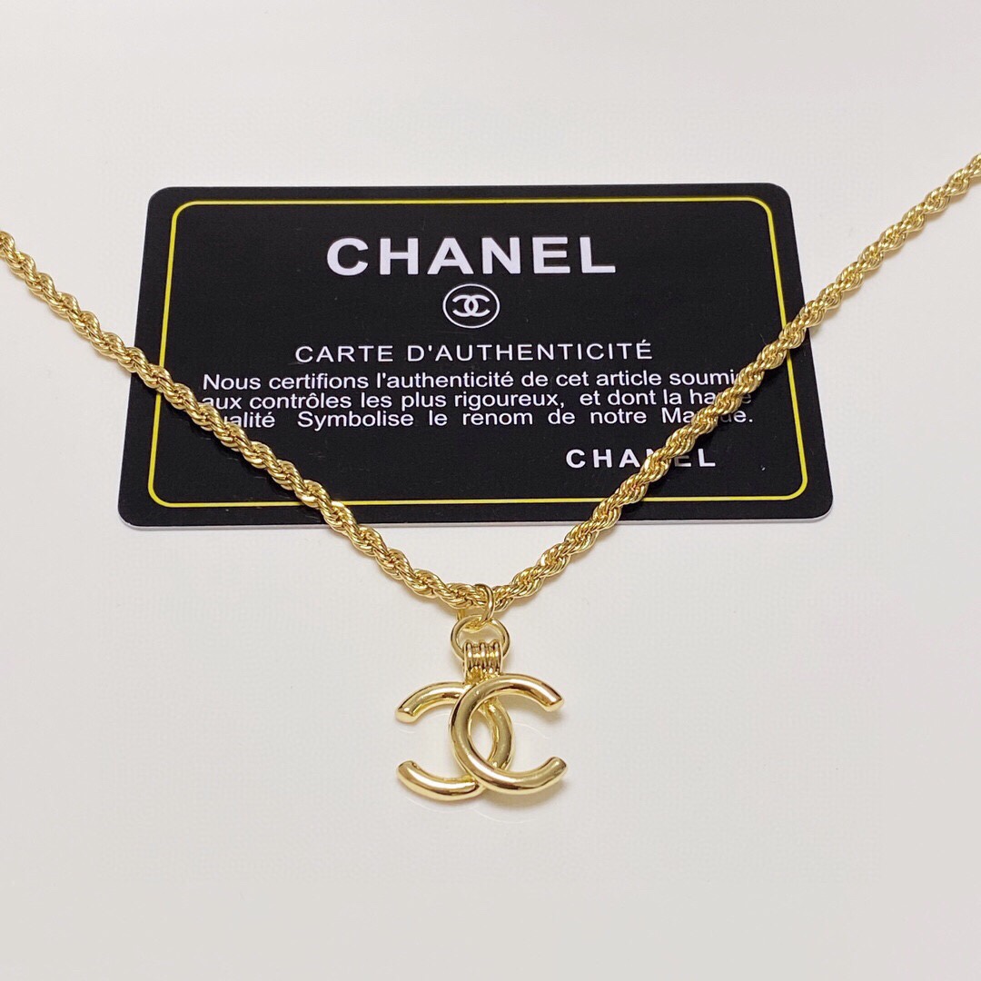 Ch**el CC Necklace Gold For Women