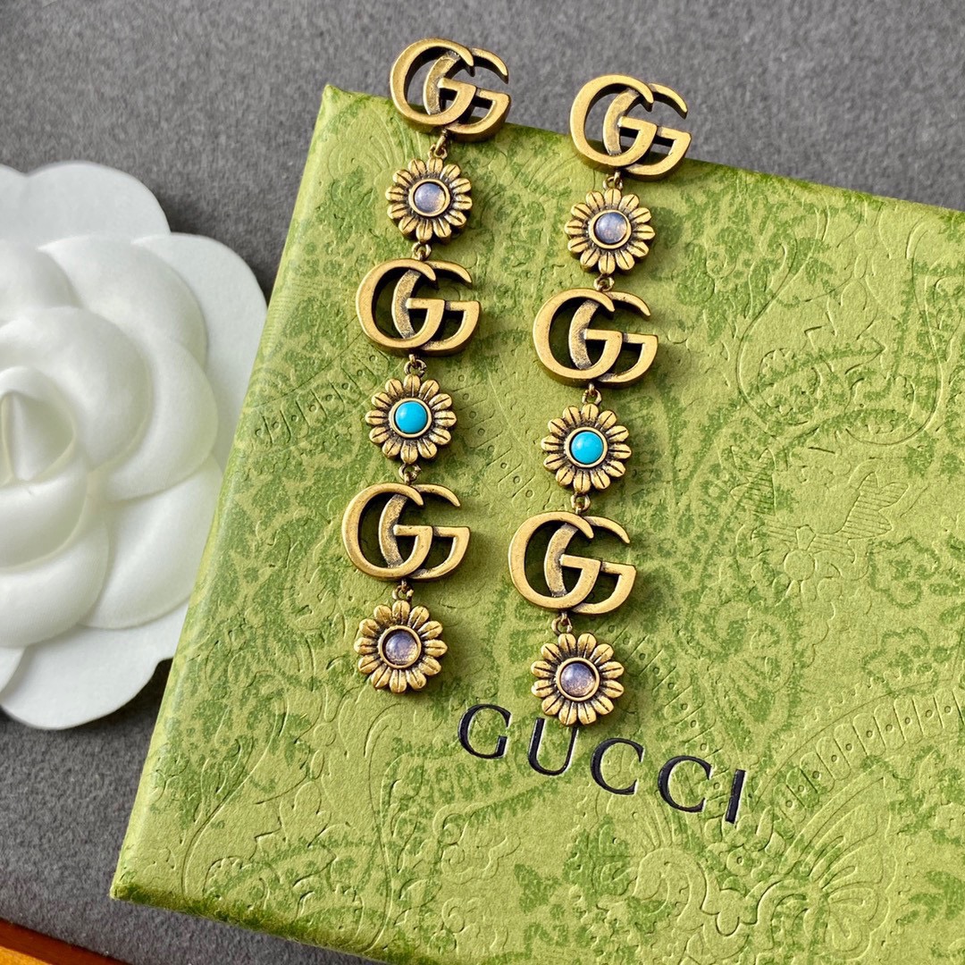 Gvc*1 Double G Earrings Gold For Women